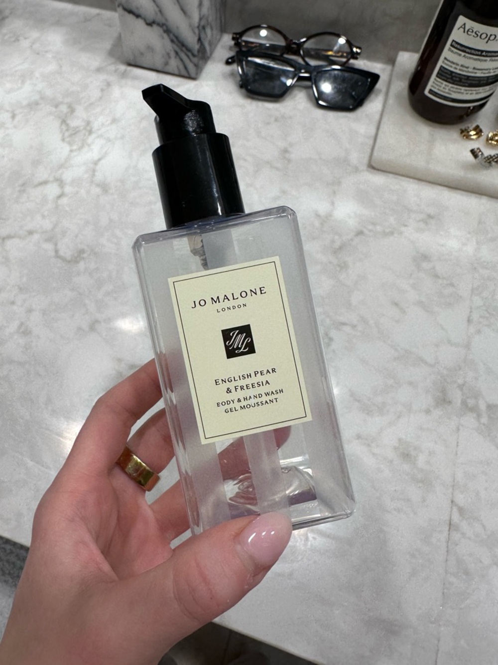 EMPTY Jo Malone Clear Bottle Hand Wash with Black Pump